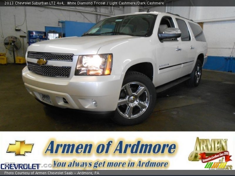 White Diamond Tricoat / Light Cashmere/Dark Cashmere 2013 Chevrolet Suburban LTZ 4x4