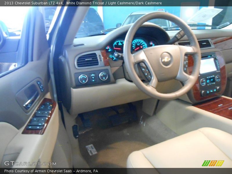 White Diamond Tricoat / Light Cashmere/Dark Cashmere 2013 Chevrolet Suburban LTZ 4x4