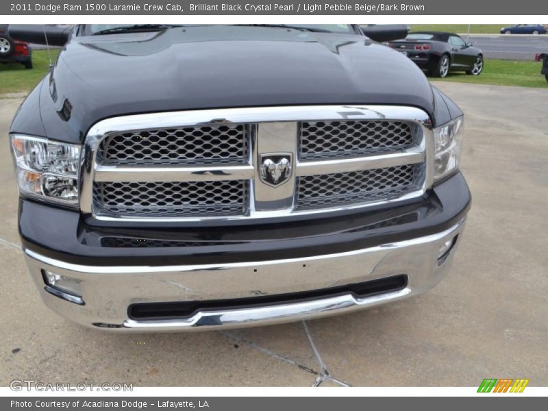 Brilliant Black Crystal Pearl / Light Pebble Beige/Bark Brown 2011 Dodge Ram 1500 Laramie Crew Cab