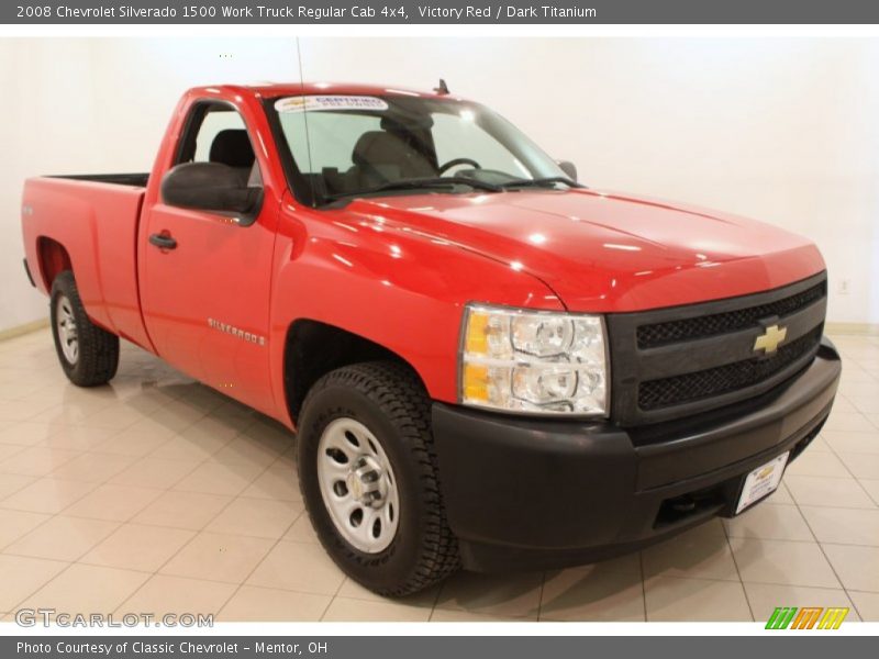 Victory Red / Dark Titanium 2008 Chevrolet Silverado 1500 Work Truck Regular Cab 4x4