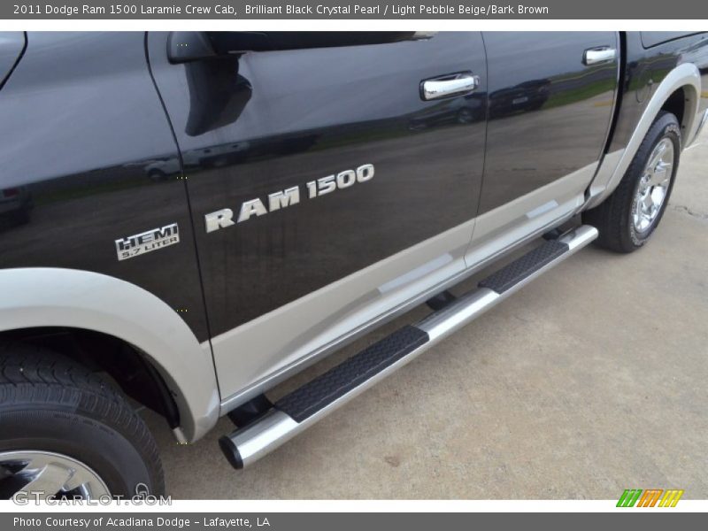 Brilliant Black Crystal Pearl / Light Pebble Beige/Bark Brown 2011 Dodge Ram 1500 Laramie Crew Cab
