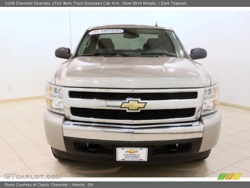 Silver Birch Metallic / Dark Titanium 2008 Chevrolet Silverado 1500 Work Truck Extended Cab 4x4
