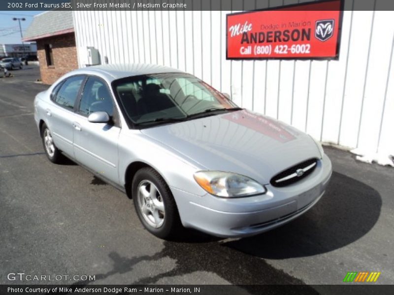 Silver Frost Metallic / Medium Graphite 2002 Ford Taurus SES