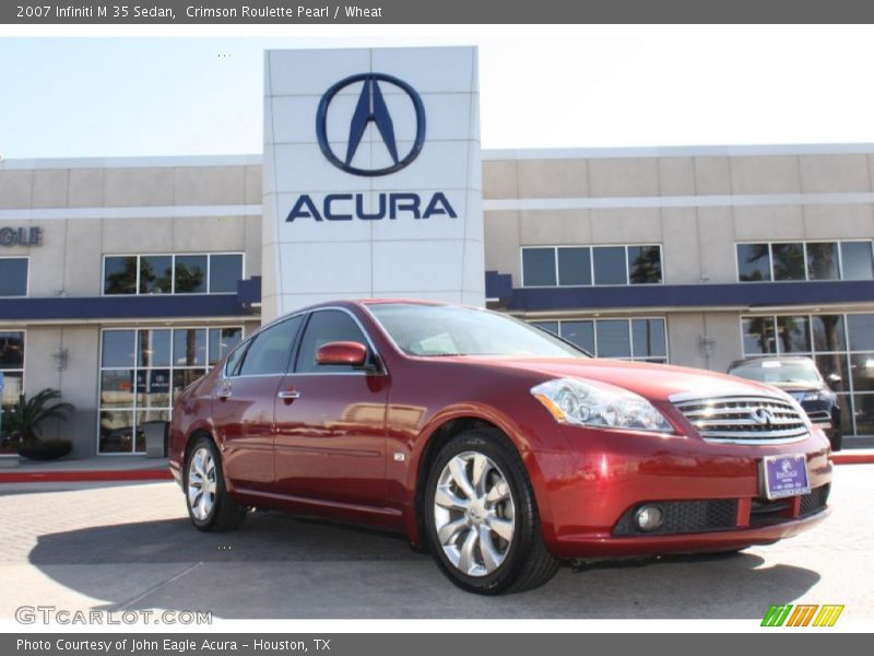 Crimson Roulette Pearl / Wheat 2007 Infiniti M 35 Sedan