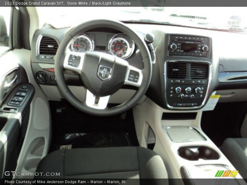 Stone White / Black/Light Graystone 2013 Dodge Grand Caravan SXT