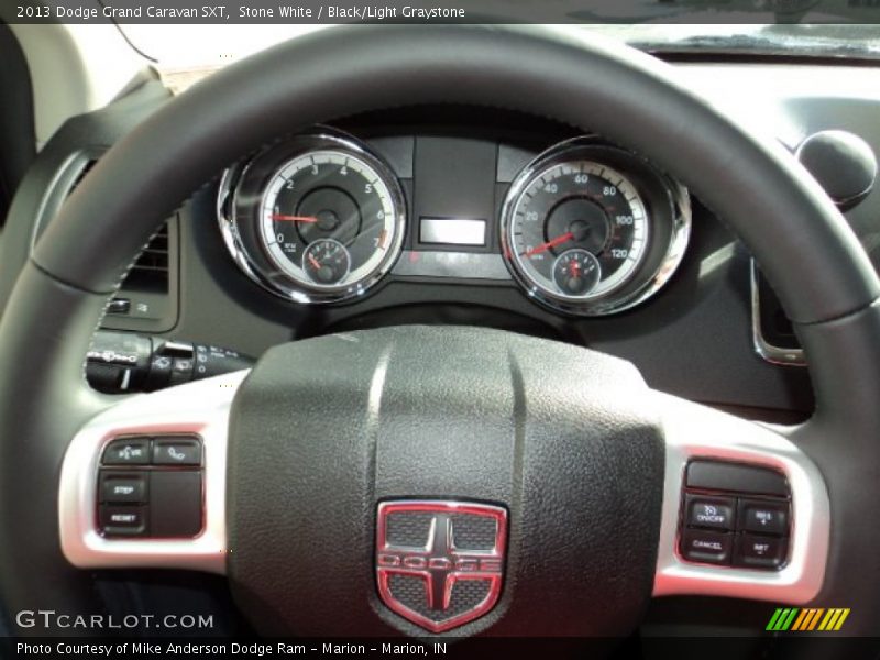 Stone White / Black/Light Graystone 2013 Dodge Grand Caravan SXT