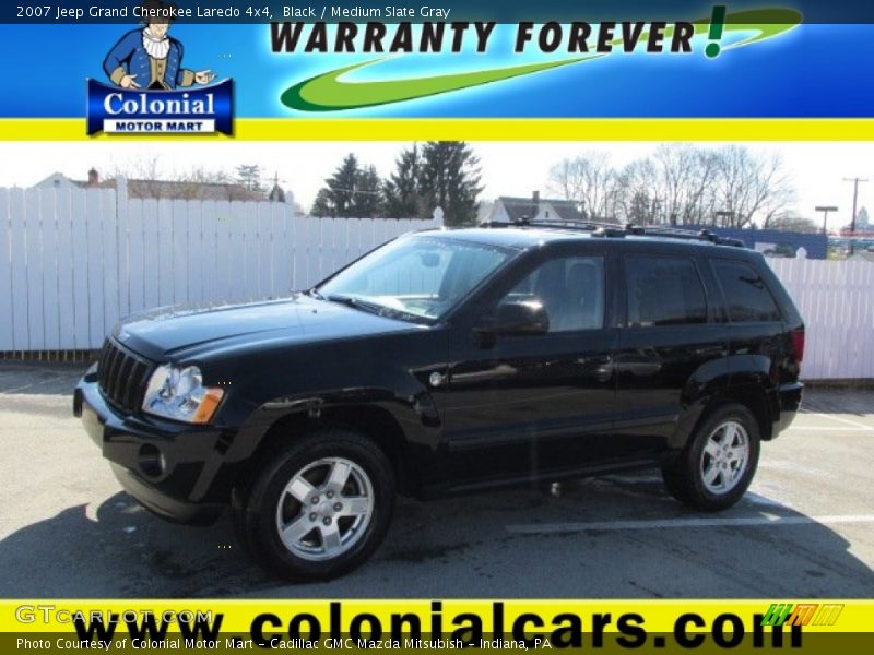 Black / Medium Slate Gray 2007 Jeep Grand Cherokee Laredo 4x4