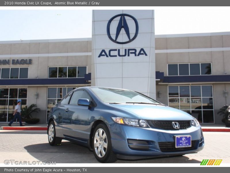 Atomic Blue Metallic / Gray 2010 Honda Civic LX Coupe