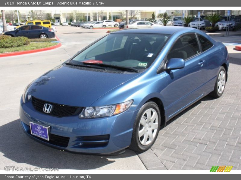 Atomic Blue Metallic / Gray 2010 Honda Civic LX Coupe