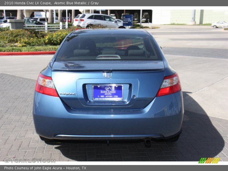 Atomic Blue Metallic / Gray 2010 Honda Civic LX Coupe