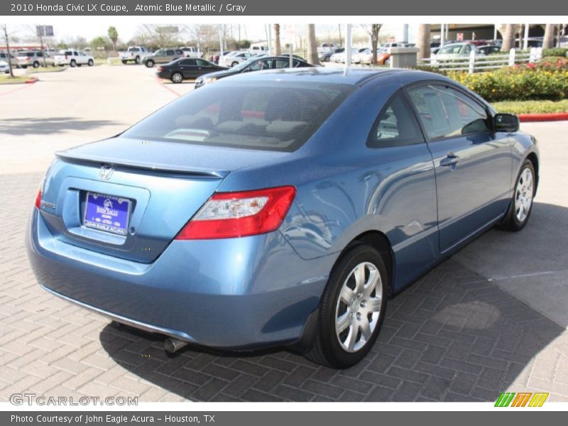 Atomic Blue Metallic / Gray 2010 Honda Civic LX Coupe