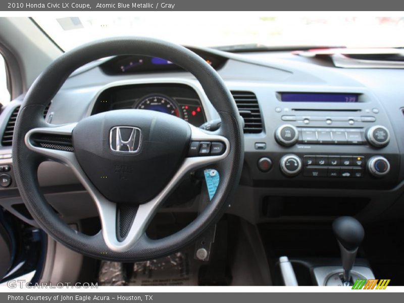 Atomic Blue Metallic / Gray 2010 Honda Civic LX Coupe
