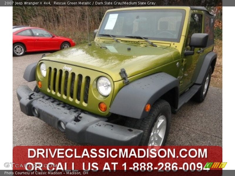 Rescue Green Metallic / Dark Slate Gray/Medium Slate Gray 2007 Jeep Wrangler X 4x4