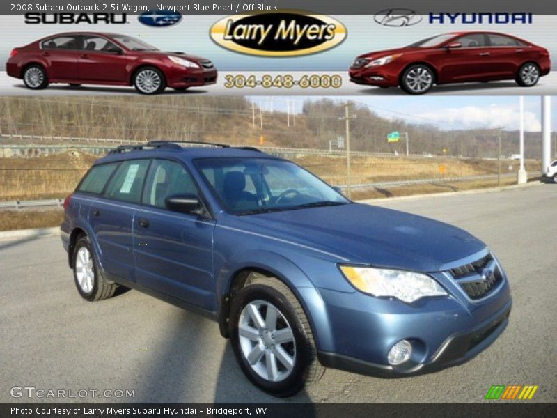Newport Blue Pearl / Off Black 2008 Subaru Outback 2.5i Wagon