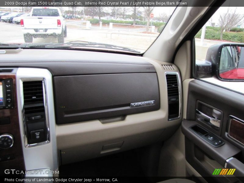 Inferno Red Crystal Pearl / Light Pebble Beige/Bark Brown 2009 Dodge Ram 1500 Laramie Quad Cab