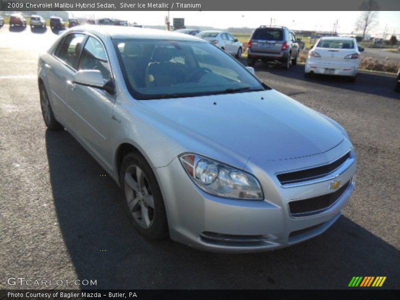 Silver Ice Metallic / Titanium 2009 Chevrolet Malibu Hybrid Sedan