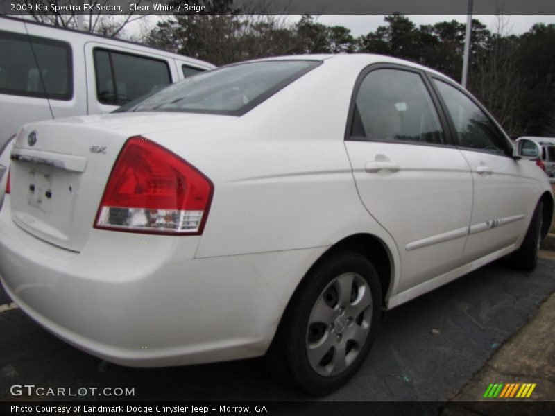Clear White / Beige 2009 Kia Spectra EX Sedan