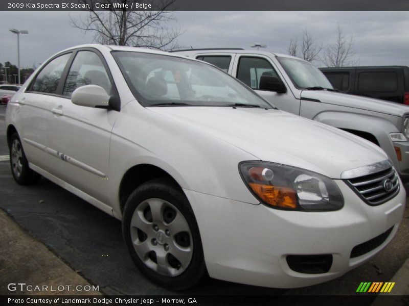 Clear White / Beige 2009 Kia Spectra EX Sedan