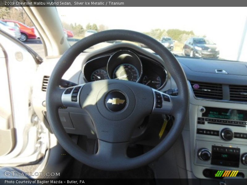 Silver Ice Metallic / Titanium 2009 Chevrolet Malibu Hybrid Sedan