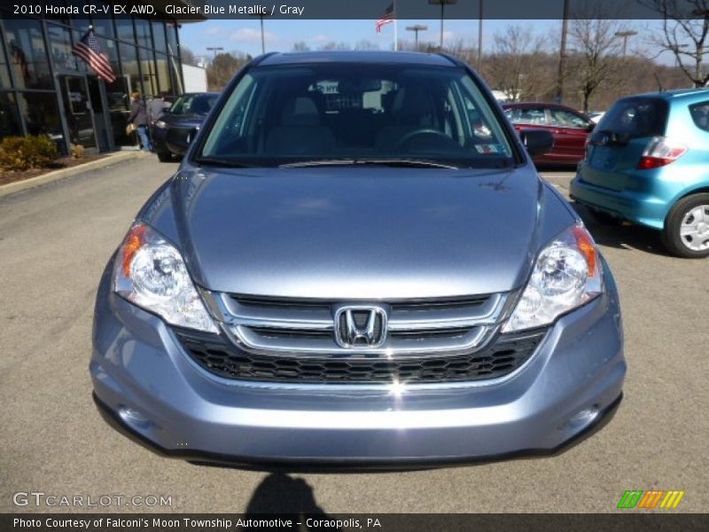 Glacier Blue Metallic / Gray 2010 Honda CR-V EX AWD