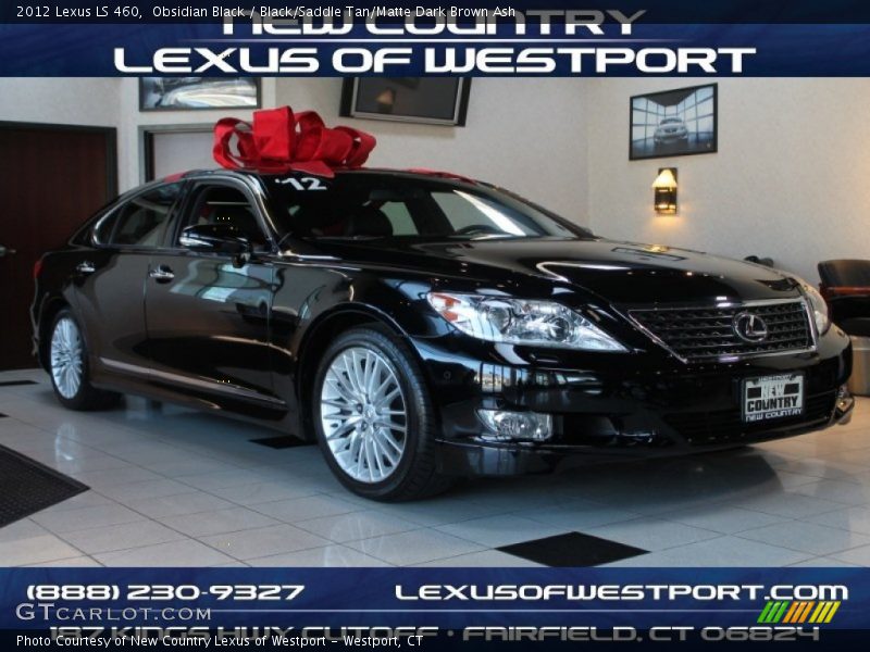 Obsidian Black / Black/Saddle Tan/Matte Dark Brown Ash 2012 Lexus LS 460