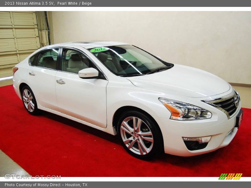 Pearl White / Beige 2013 Nissan Altima 3.5 SV