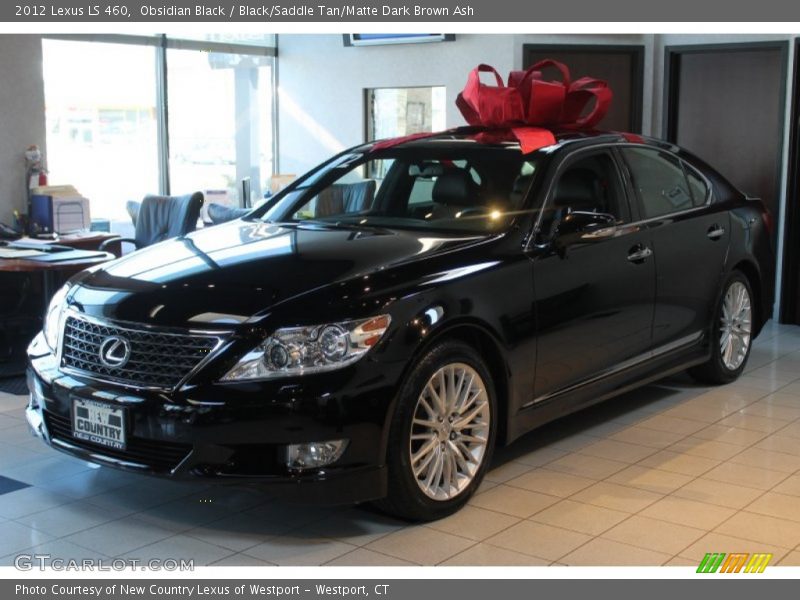 Obsidian Black / Black/Saddle Tan/Matte Dark Brown Ash 2012 Lexus LS 460
