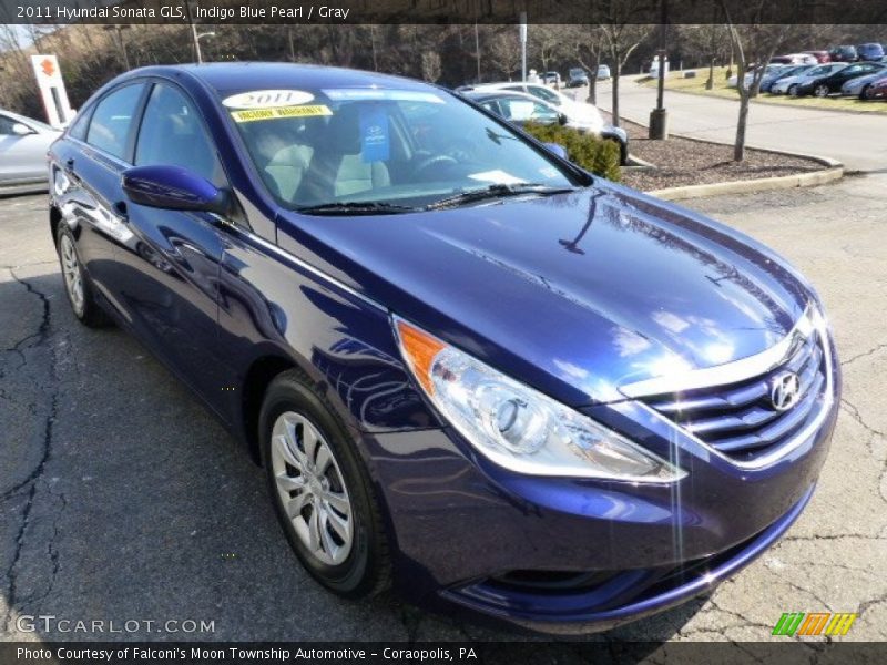 Indigo Blue Pearl / Gray 2011 Hyundai Sonata GLS