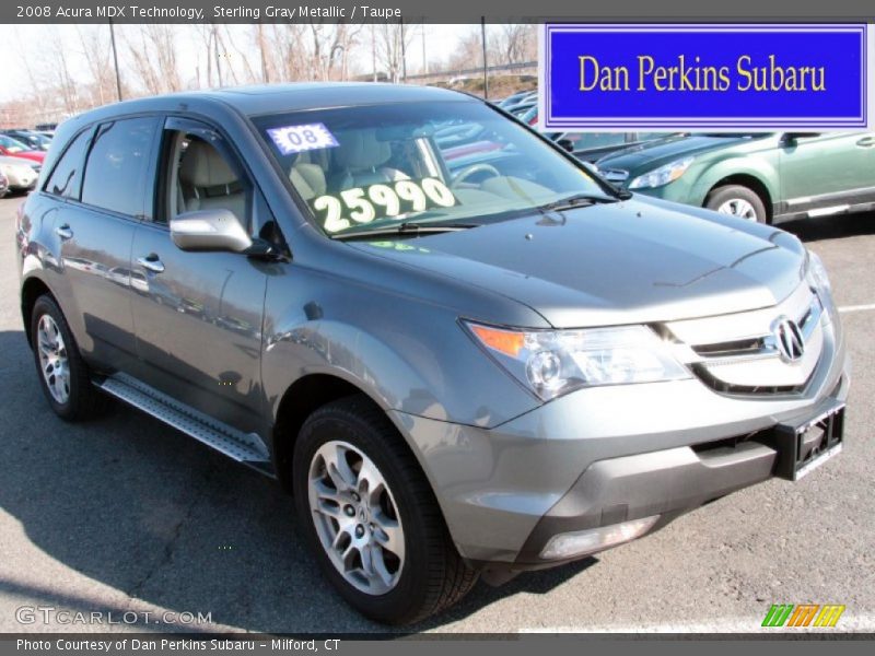 Sterling Gray Metallic / Taupe 2008 Acura MDX Technology
