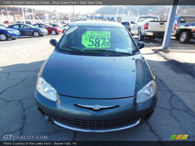 Onyx Green Pearl / Dark Slate Gray 2002 Chrysler Sebring LX Sedan