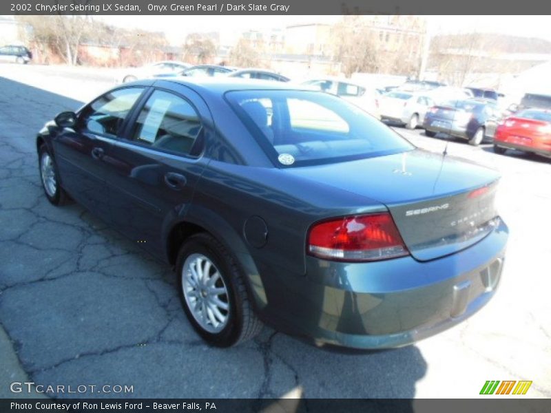 Onyx Green Pearl / Dark Slate Gray 2002 Chrysler Sebring LX Sedan