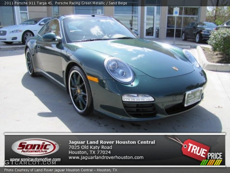 Porsche Racing Green Metallic / Sand Beige 2011 Porsche 911 Targa 4S