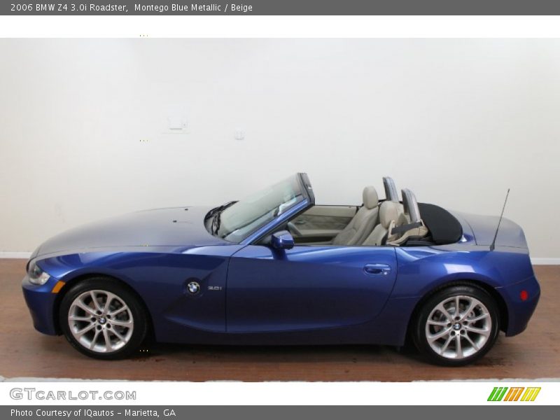 Montego Blue Metallic / Beige 2006 BMW Z4 3.0i Roadster