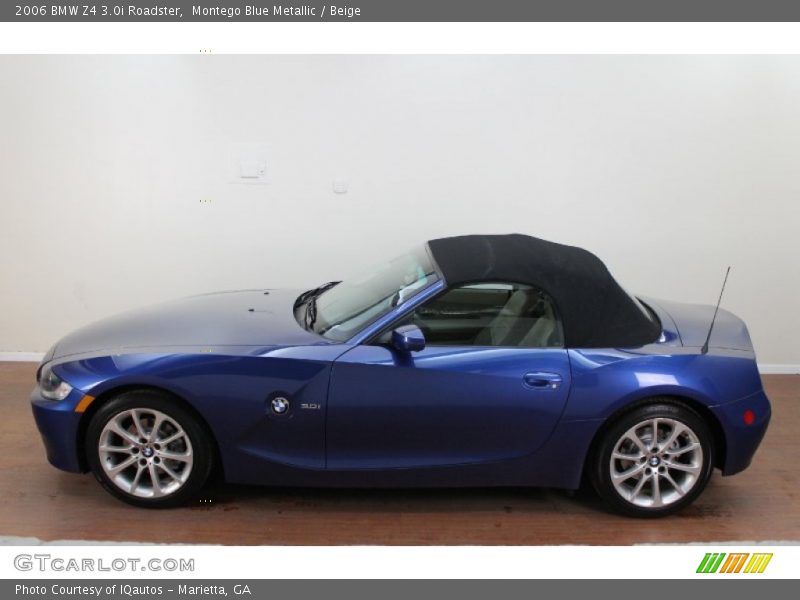 Montego Blue Metallic / Beige 2006 BMW Z4 3.0i Roadster