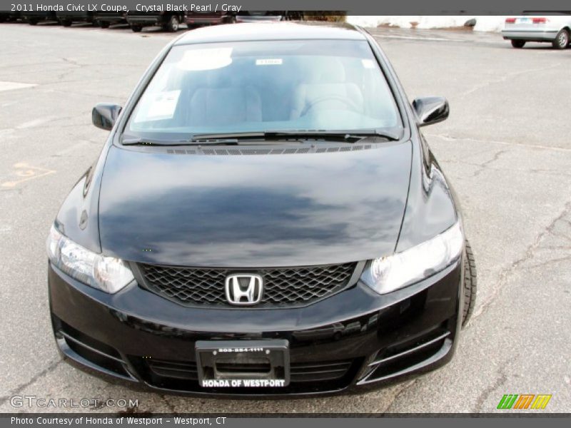 Crystal Black Pearl / Gray 2011 Honda Civic LX Coupe