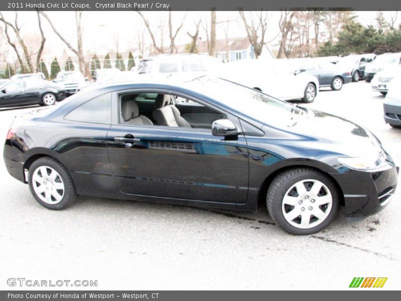 Crystal Black Pearl / Gray 2011 Honda Civic LX Coupe