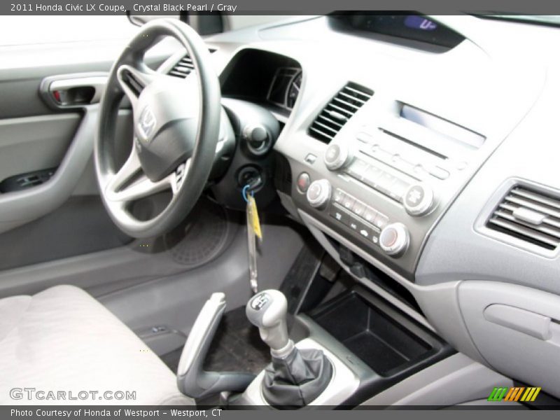 Crystal Black Pearl / Gray 2011 Honda Civic LX Coupe