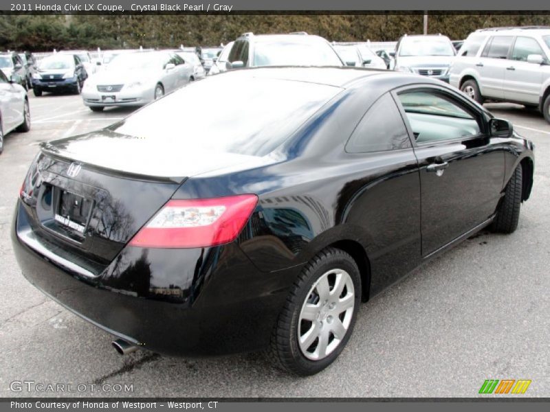 Crystal Black Pearl / Gray 2011 Honda Civic LX Coupe