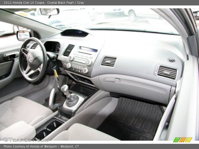 Crystal Black Pearl / Gray 2011 Honda Civic LX Coupe