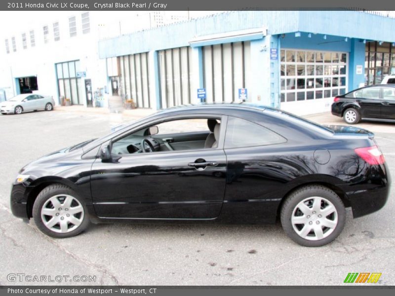 Crystal Black Pearl / Gray 2011 Honda Civic LX Coupe