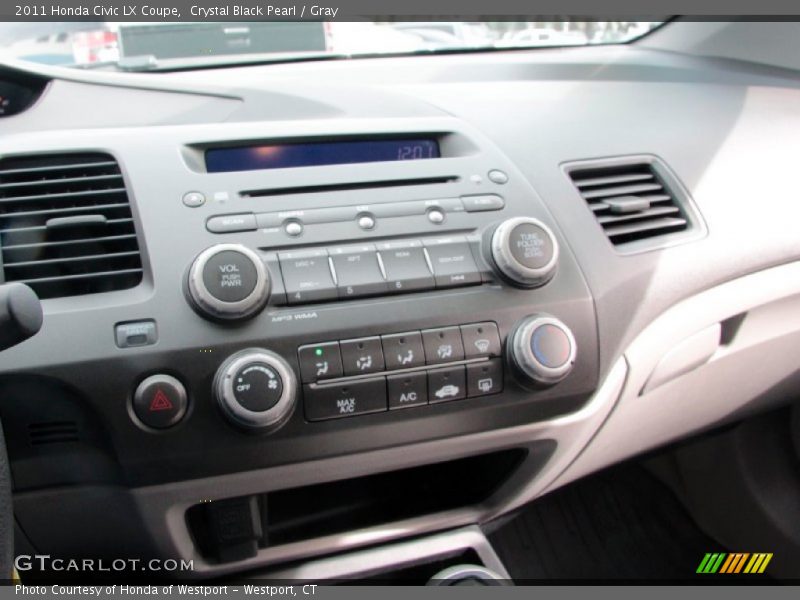 Crystal Black Pearl / Gray 2011 Honda Civic LX Coupe