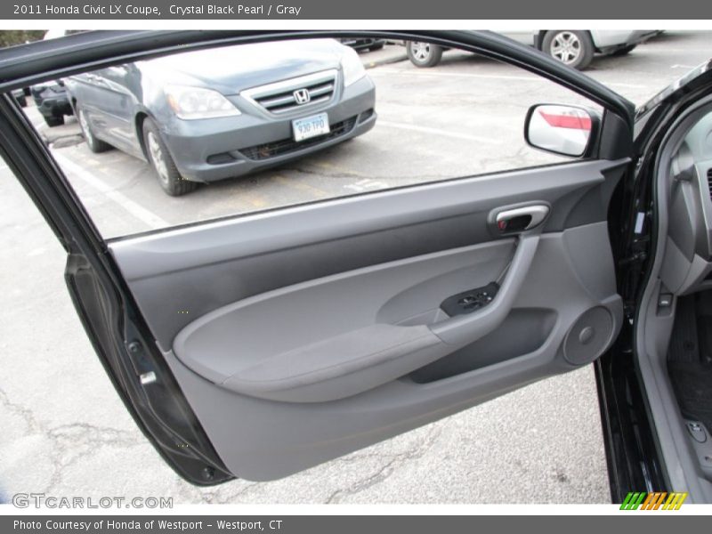 Crystal Black Pearl / Gray 2011 Honda Civic LX Coupe