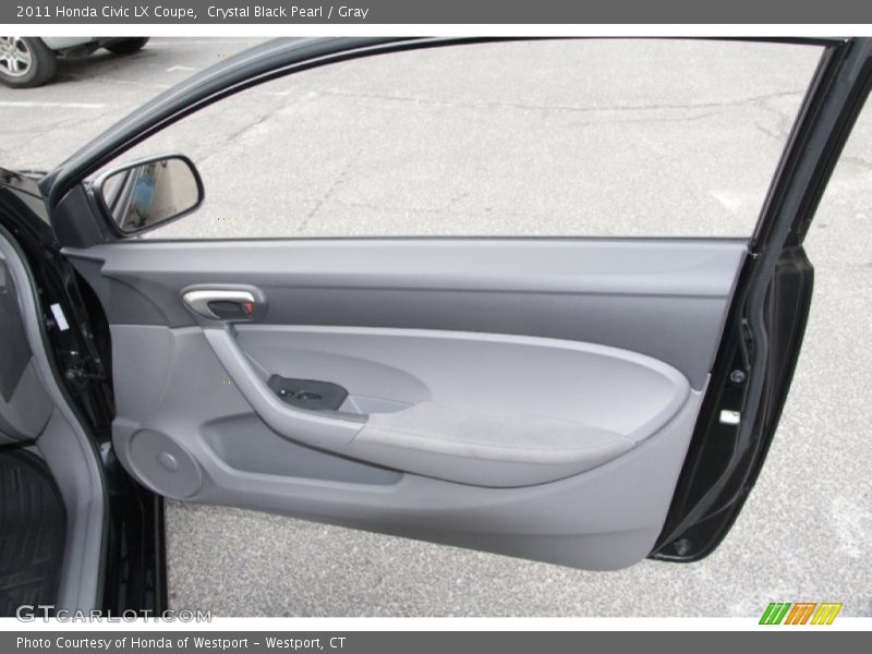 Crystal Black Pearl / Gray 2011 Honda Civic LX Coupe