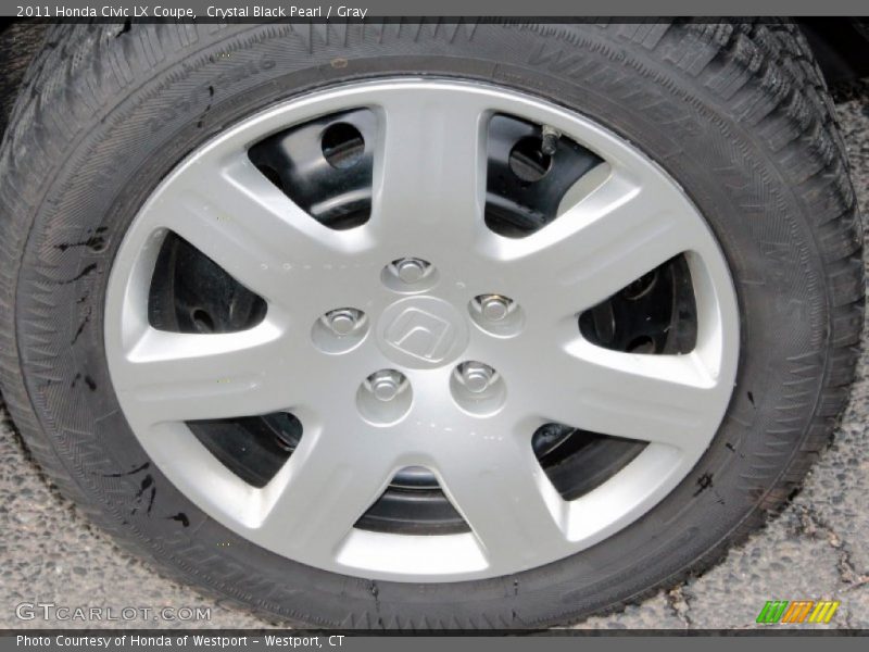 Crystal Black Pearl / Gray 2011 Honda Civic LX Coupe