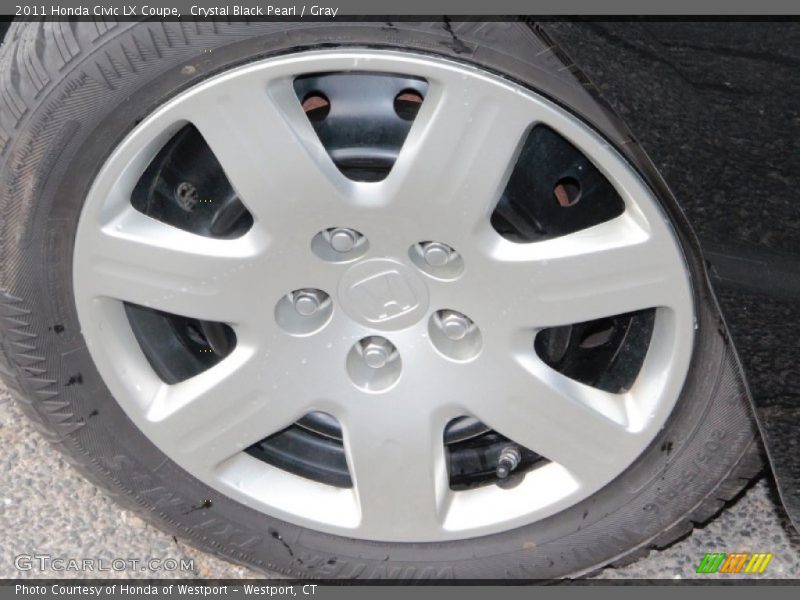 Crystal Black Pearl / Gray 2011 Honda Civic LX Coupe