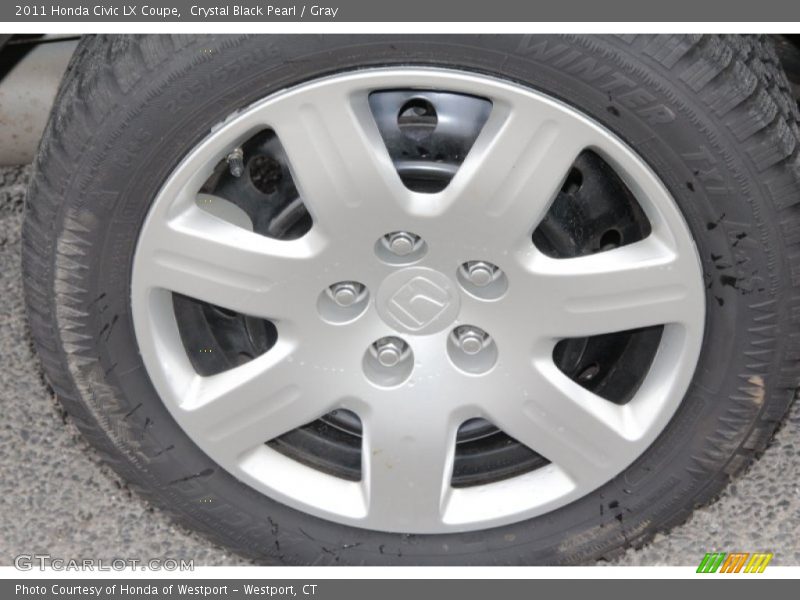 Crystal Black Pearl / Gray 2011 Honda Civic LX Coupe
