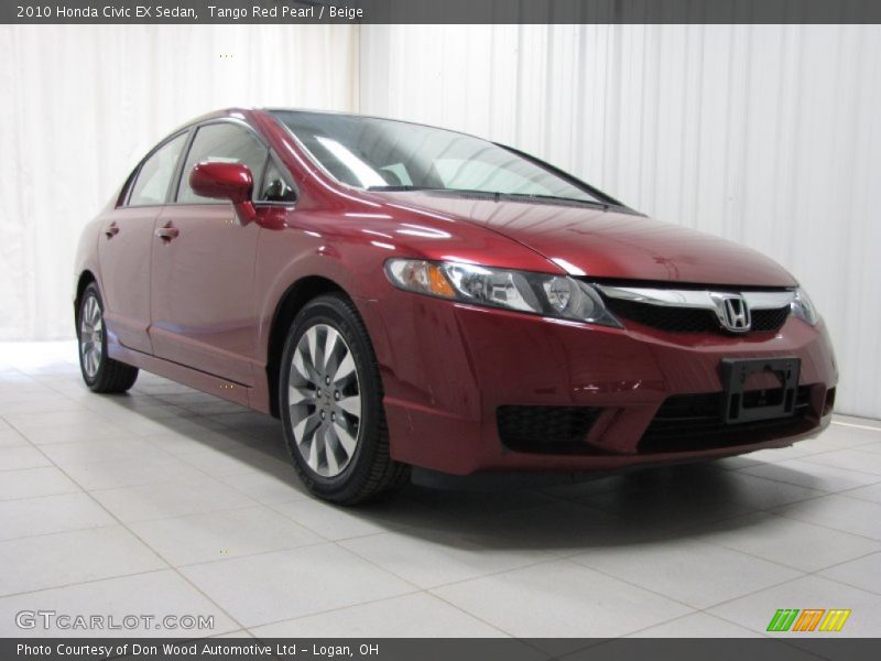 Tango Red Pearl / Beige 2010 Honda Civic EX Sedan