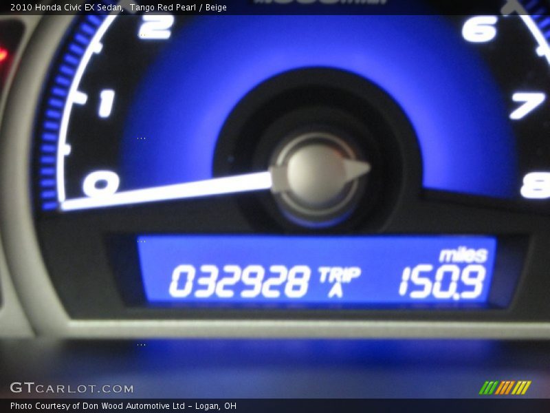 Tango Red Pearl / Beige 2010 Honda Civic EX Sedan