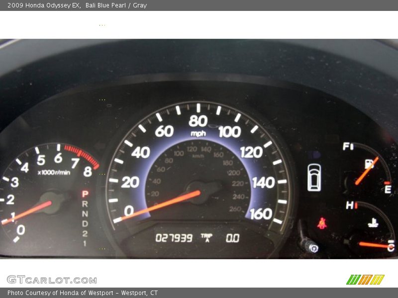 Bali Blue Pearl / Gray 2009 Honda Odyssey EX
