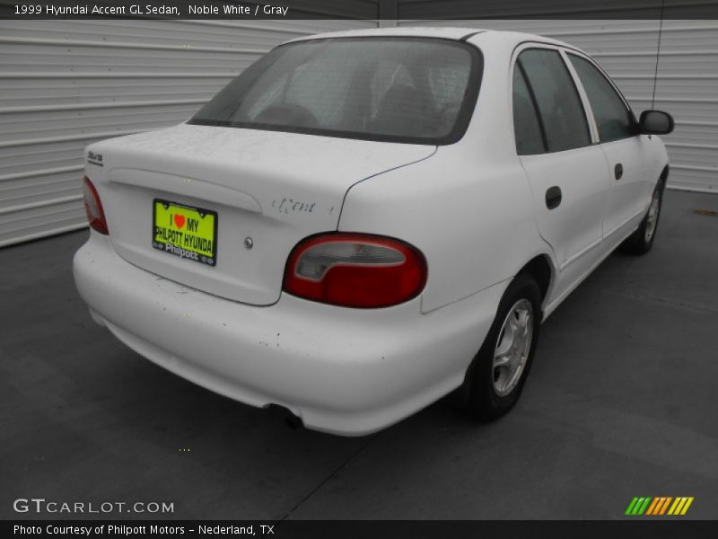 Noble White / Gray 1999 Hyundai Accent GL Sedan